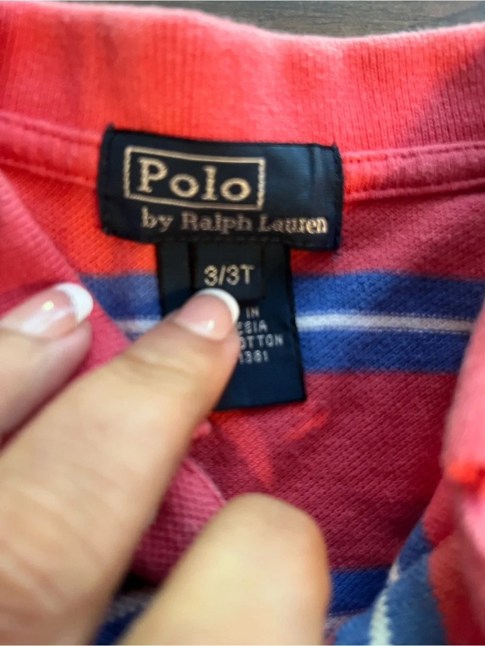 Ralph Lauren Kids Polo in Red with Blue & White Stripes